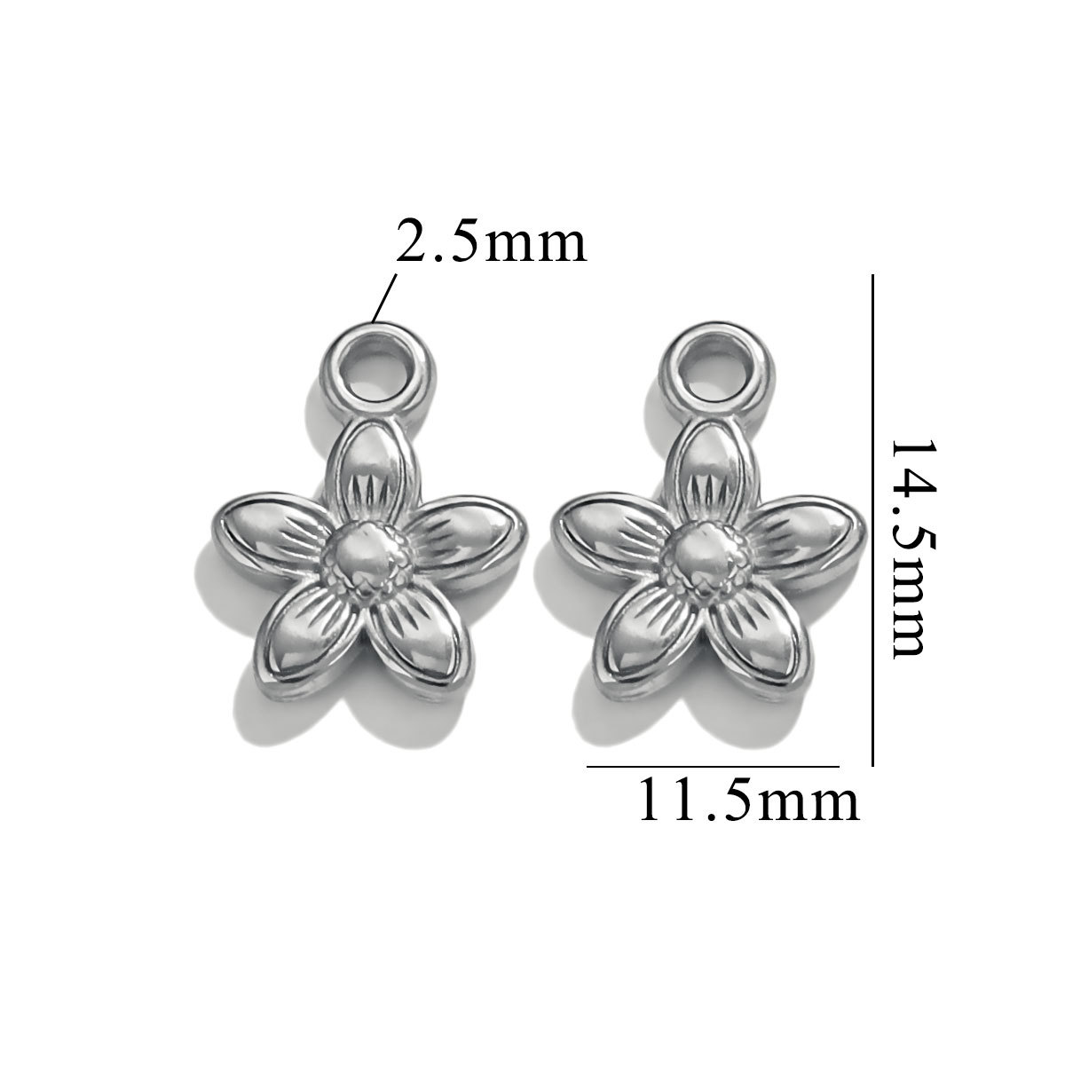 Silver color / 1 Piece Simple Cute Style Cartoon Flower Shape Stainless Steel  Gold Color Women's Pendant Picture23